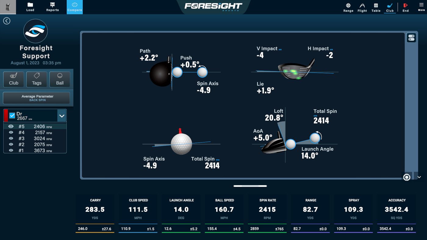 FSX Pro shot data interface